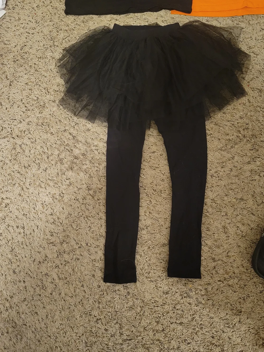 Wonder Nation Black & Orange Halloween Tee, Tutu Leggings Set